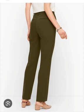 Ann Taylor Olive Straight-Leg Trousers